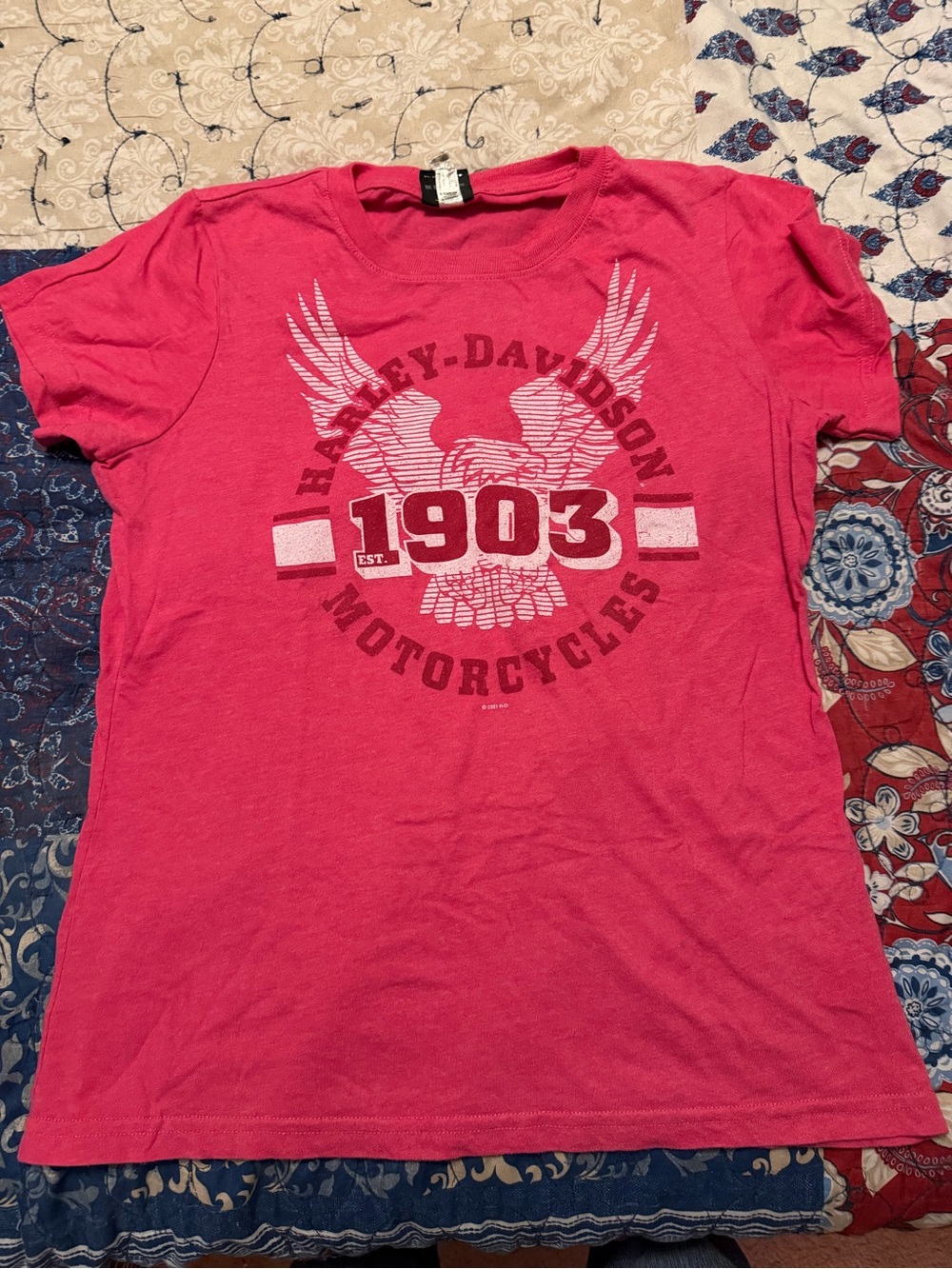 Harley-Davidson Pink Girls 1903 Eagle Graphic Tee